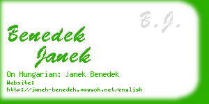 benedek janek business card